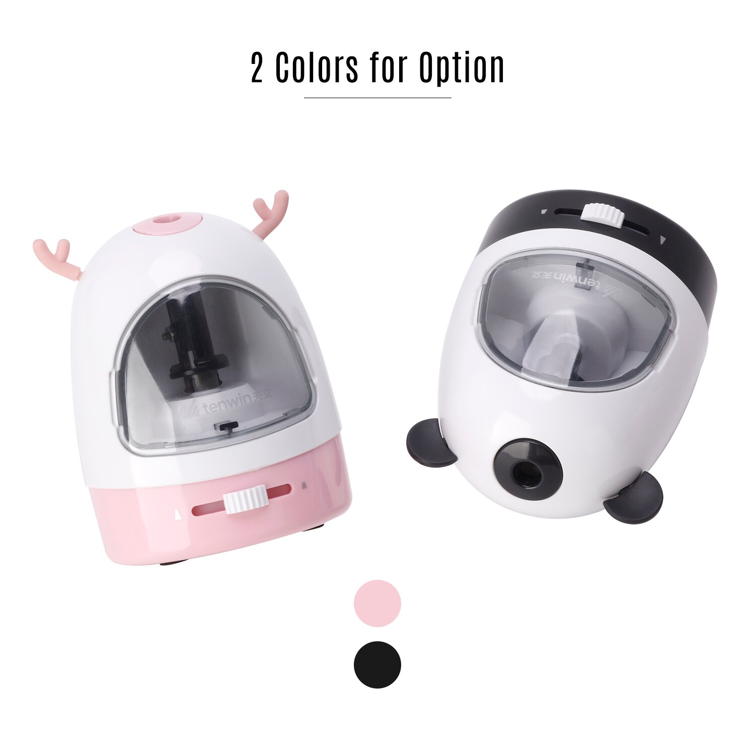 tenwin Small Durable Electric Pencil Sharpener Sharpness-adjustment Battery Operated Fast Sharpen with Replaceable Blade