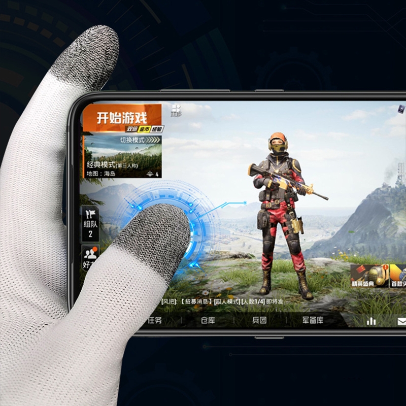 Fundas para los dedos para juegos de dos dedos, guantes para juegos de móvil, a prueba de sudor, para pantalla táctil, sin costuras, para controladores de juegos móviles
