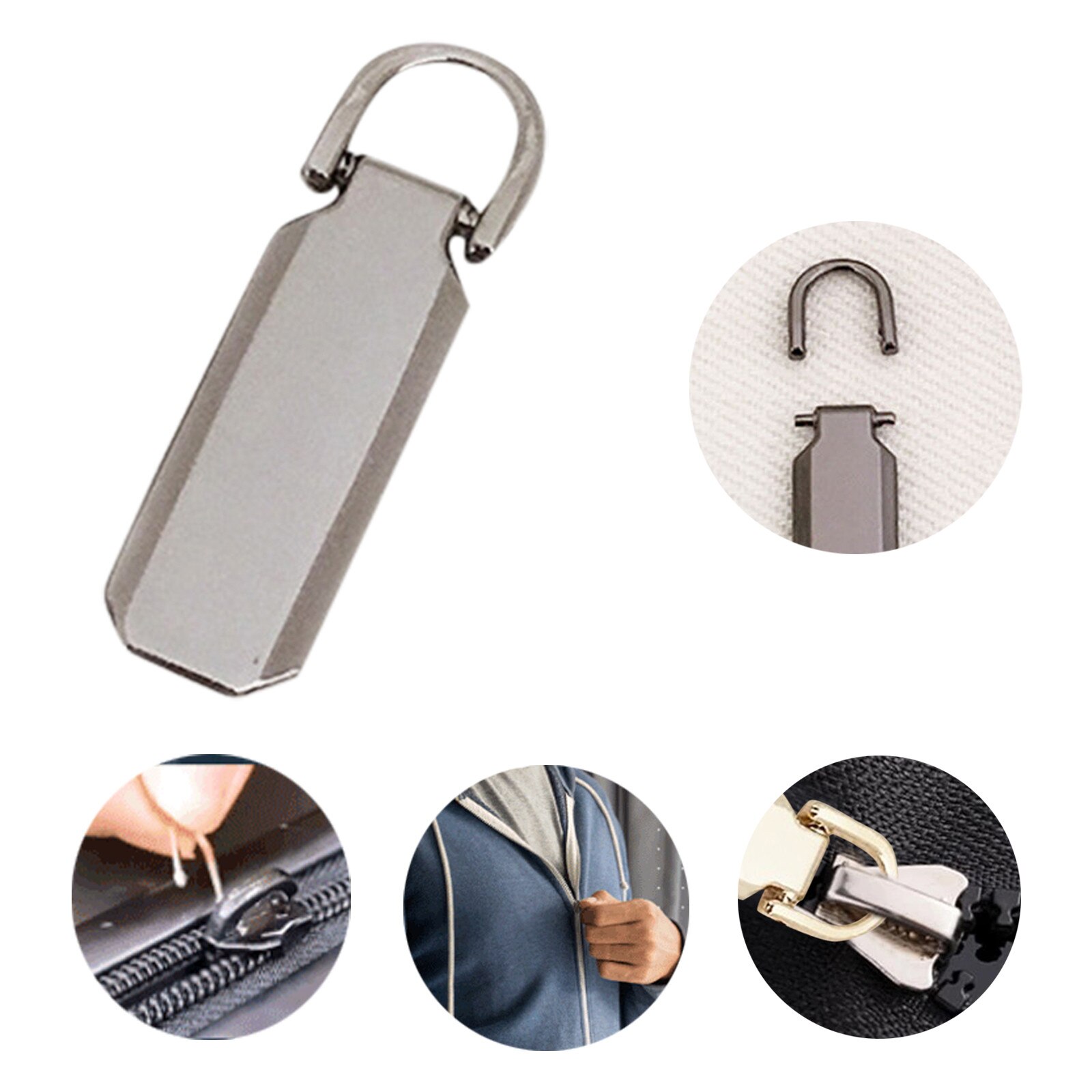 Kit de reparación de relámpago con cremallera de cabeza Universal, deslizador de cremallera multifuncional, extractor de cremallera desmontable extraíble, 1/2/3/5 Uds.
