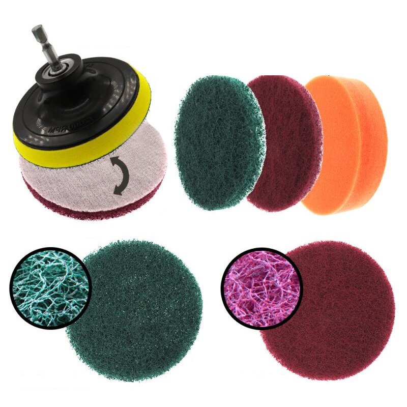 10/13Pcs Elektrische Boor Borstel Scrub Pads Kit Boor Borstel Bijlagen Set Tegel Scrubber Schuursponsjes Huishoudelijke Schoonmaakmiddelen tool