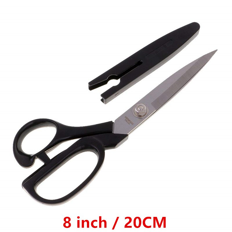 1 Pcs Pink With Cover High Carbon Stainless Steel Sewing Scissors Steel Tailor Scissors Dressmaking Fabric Shears: 8 Inch-20CM Black