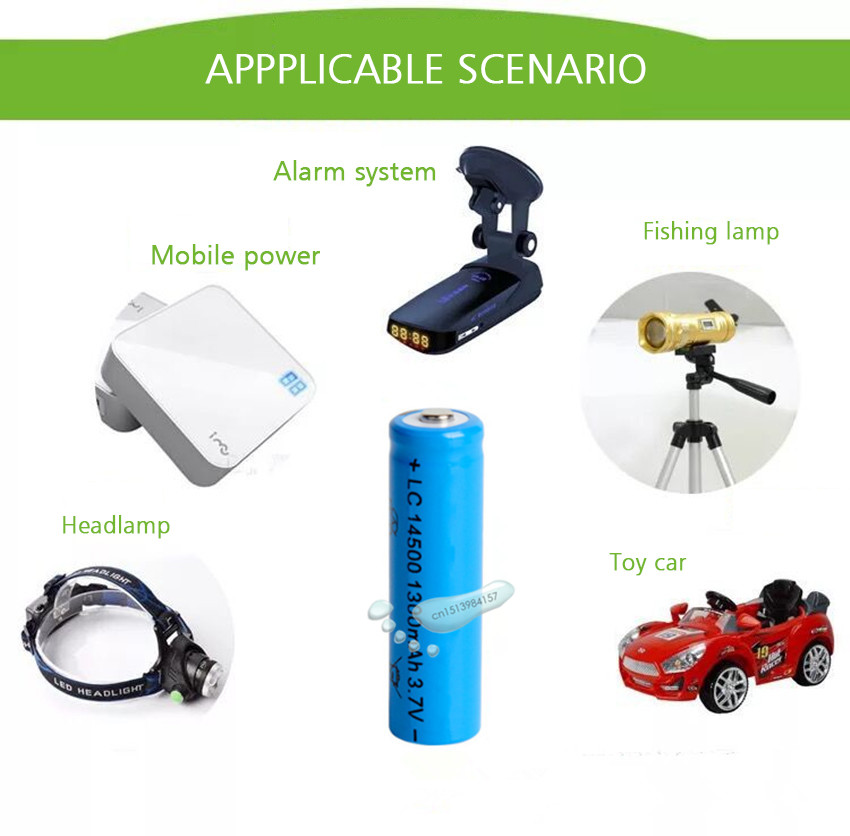 Kpay 1 pz/set Ad Alta Capacità 14500 Batteria 3.7V 1300mAh Batteria Ricaricabile per Torcia Elettrica del Led Batteria Più Nuovo