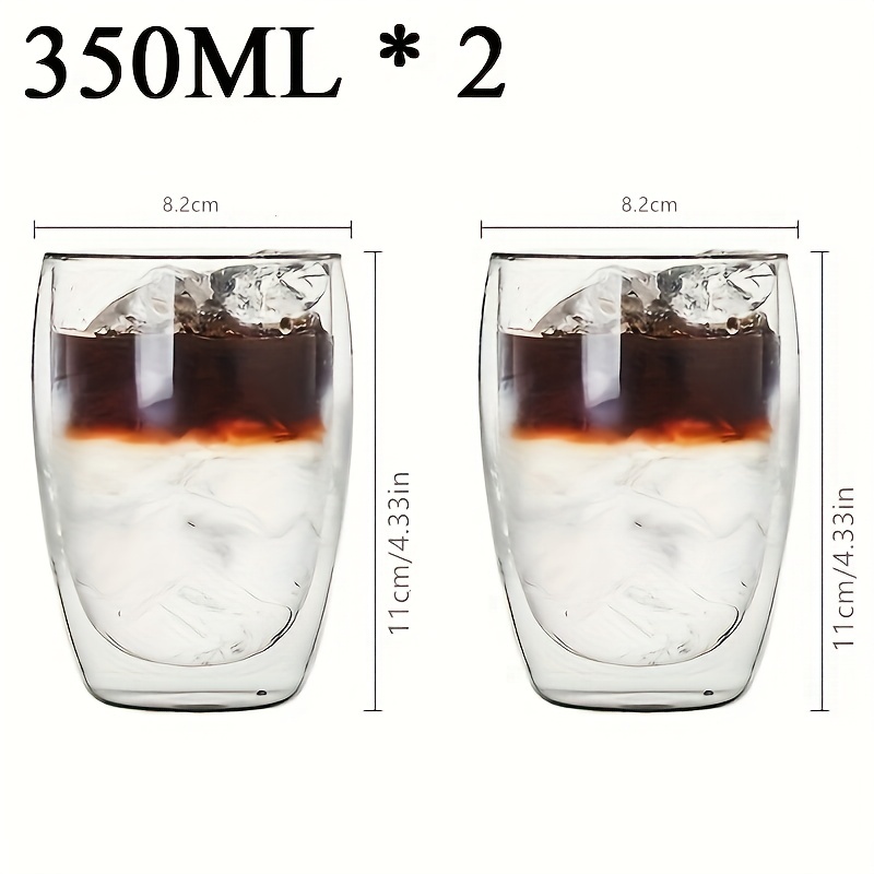 Dubbelwandige glazen beker warmte-isolatie transparante handgemaakte theedrankbekers MINI whiskyglazen espresso koffiemok: YELLOW