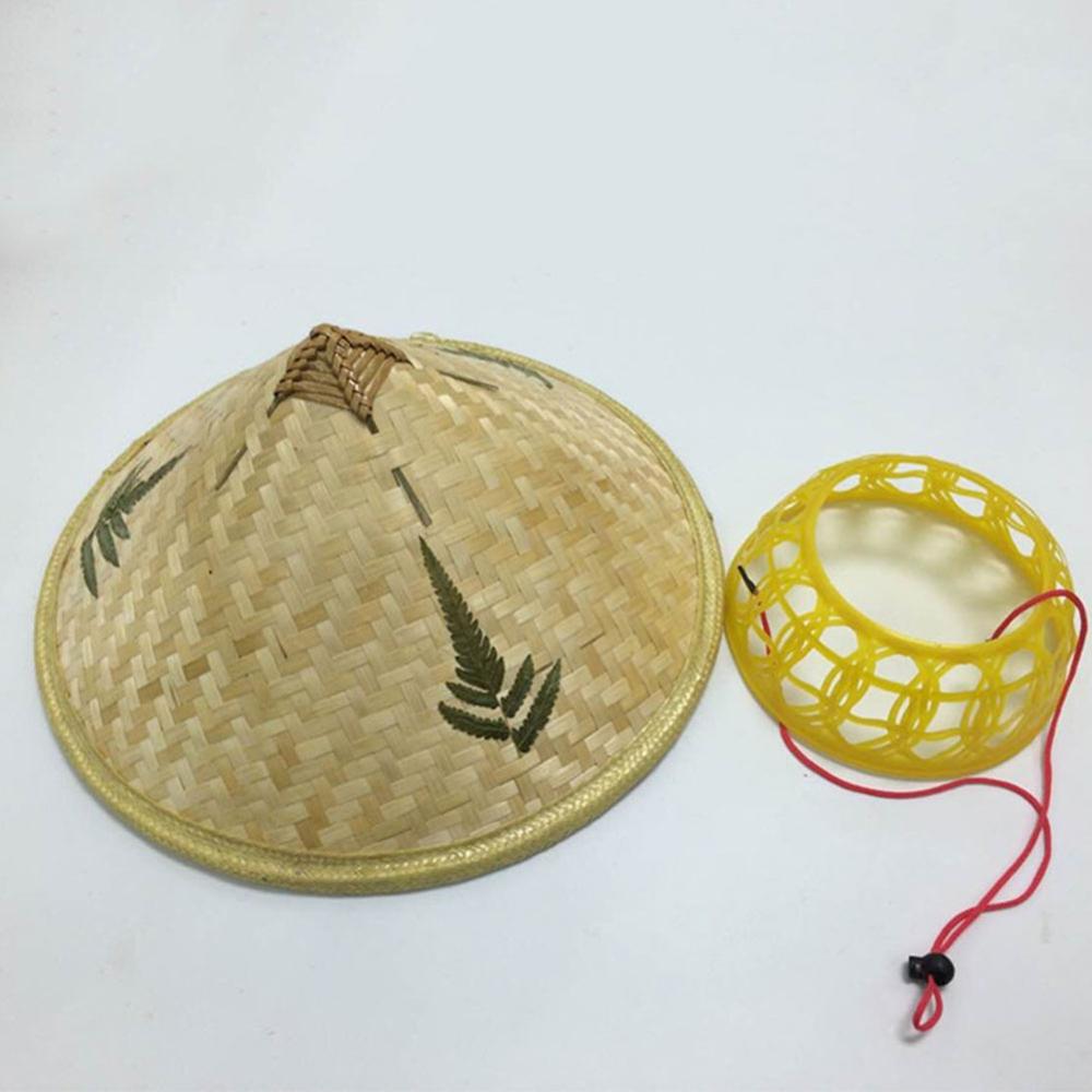 Chinese Style Bamboo Rattan Hats Retro Handmade Weave Straw Hat Tourism Rain Cap Dance props Cone Fishing Sunshade Fisherman Hat