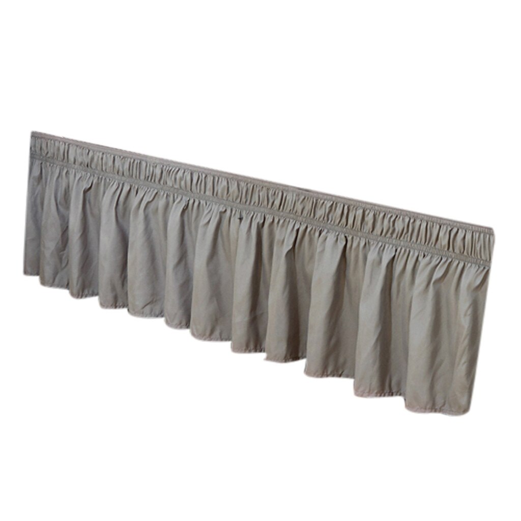 1pc moderne solid grå støv flæse split hjørner seng nederdel sengetøj hjem soveværelse dekoration elastik bånd plisseret seng nederdel