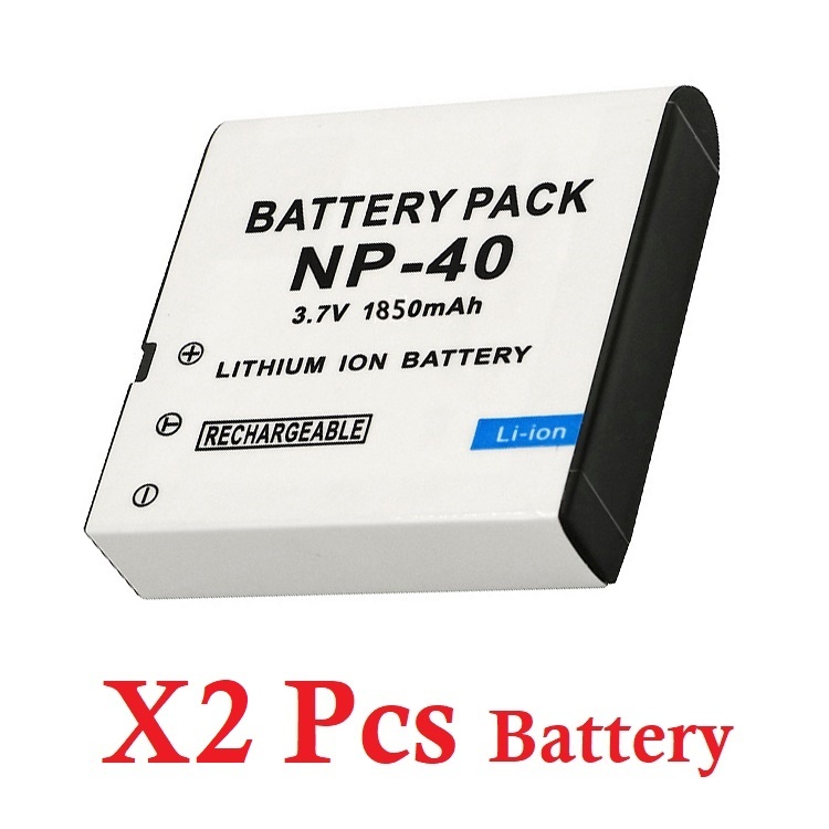Batterie 1850mAh NP-40 NP40 pour Casio EX-Z30 Z40 Z50 Z55 Z57 Z400 Z750 Z850 FC100 KOMERY 4K, caméra caméscope, chargeur pour NP 40: Black