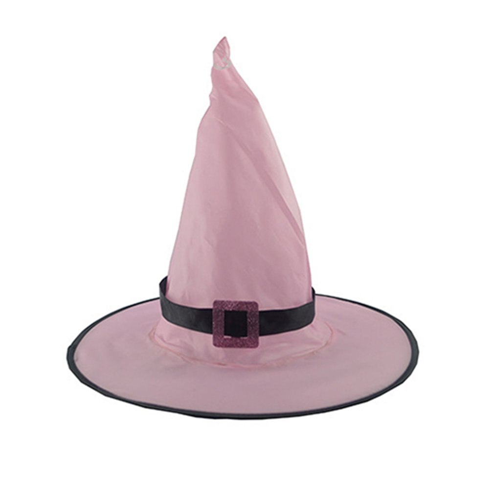 1 Uds gorro de bruja Halloween con luz LED sombrero de Brujas brillante iluminación colgante de Halloween decoración suspensión árbol sombrero brillante para niños: pink