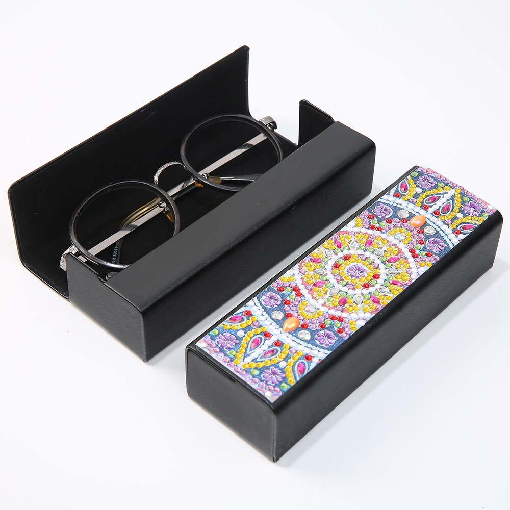Boîte de lunettes de peinture diamant 5D bricolage | Mosaïque spéciale en forme de diamant, point de croix, broderie diamant, strass, décor artistique: 5
