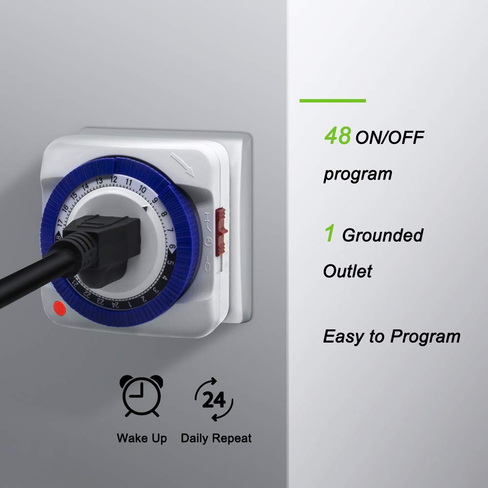 Elektrische Mechanische Outlet Timer EU US Plug 48 OP/UIT Programma 'S Timing Stopcontact Voor LED Planten Groeien Licht