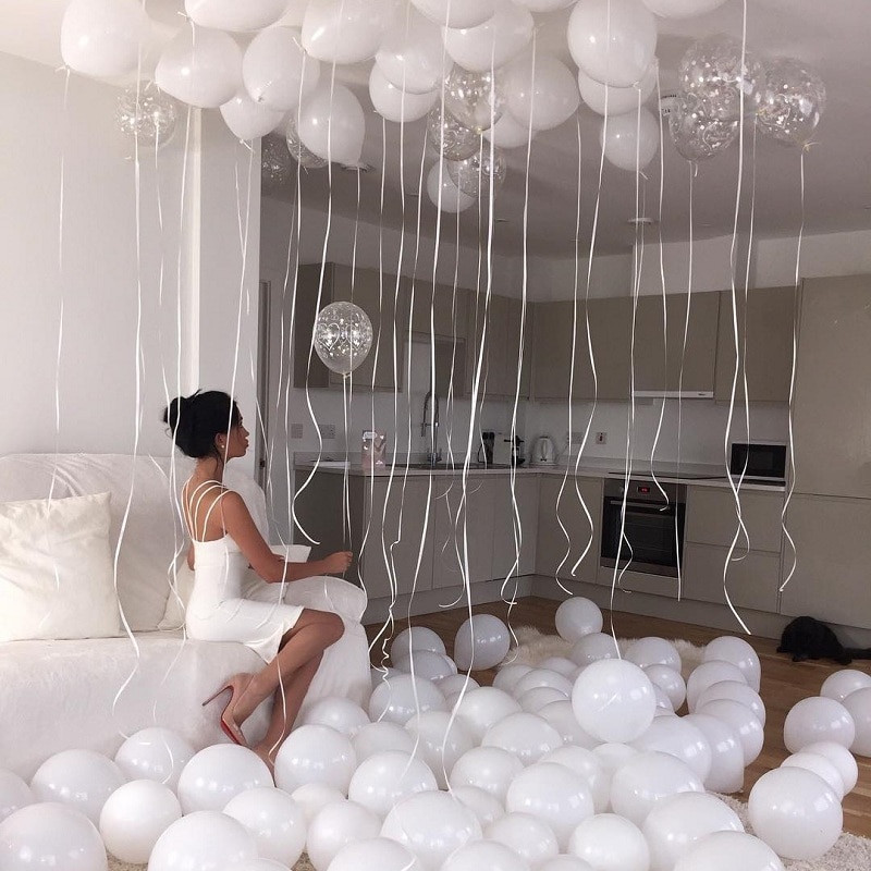 Matte ren hvide balloner bryllup dekoration fødselsdagsfest baby shower rund helium ballon 5 &quot; 10 &quot; 12 &quot; 18 &quot; 36 &quot; ballon indretning