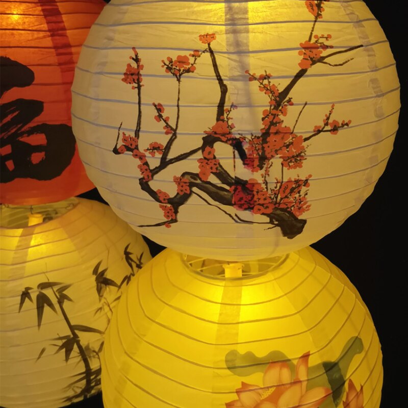 12inch 30cm Chinese Round Retro Paper Lantern Birthday Wedding Party Decor Craft DIY Creavtive Home Decoration Accessories