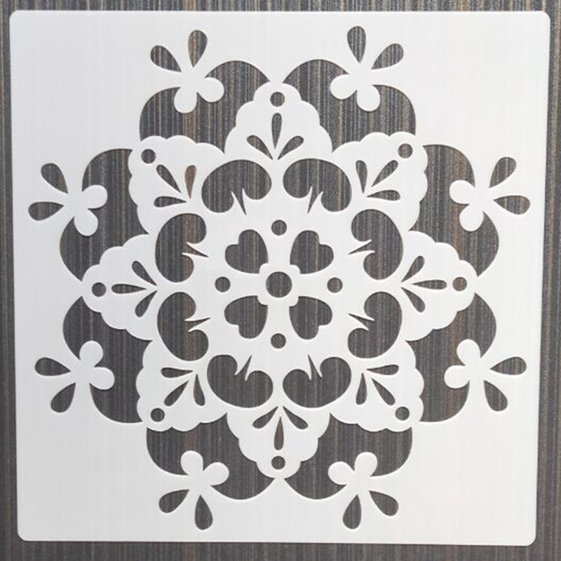 1Pcs 20*20Cm Eenvoudige Mandala Diy Gelaagdheid Stencils Muur Schilderen Meubels Plakboek Kleuring Embossing Album Decoratieve Template: Blauw