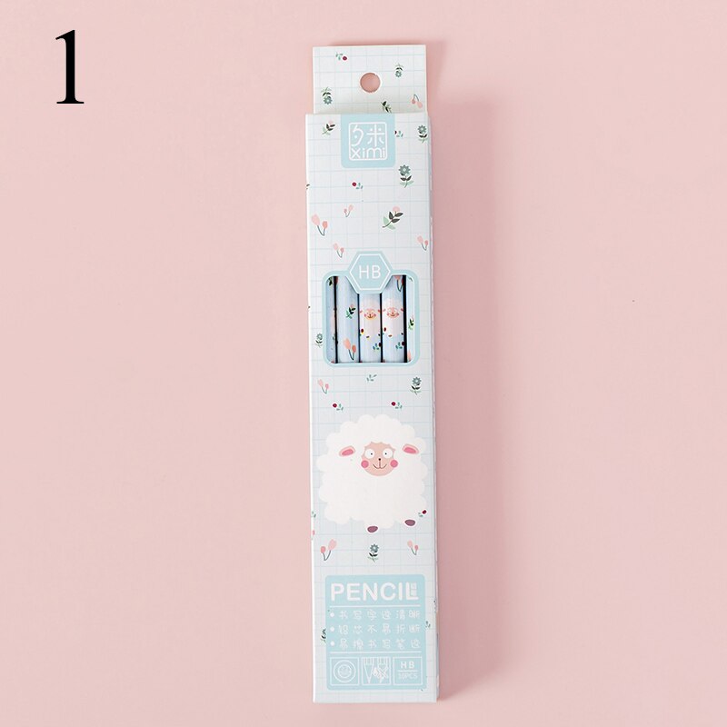 10 Pcs/Box HB Cute Cartoon Pencil Wood Pencil Set With Earser For Kids School Stationery Drawing Supplies: 1