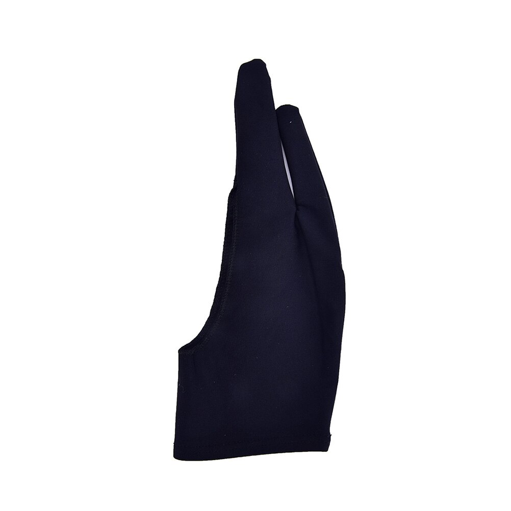 1pcs 18.5cm Black Artist Drawing Glove For Any Graphics Drawing Tablet 2 Finger Anti-fouling,both For Right And Left Hand Size S