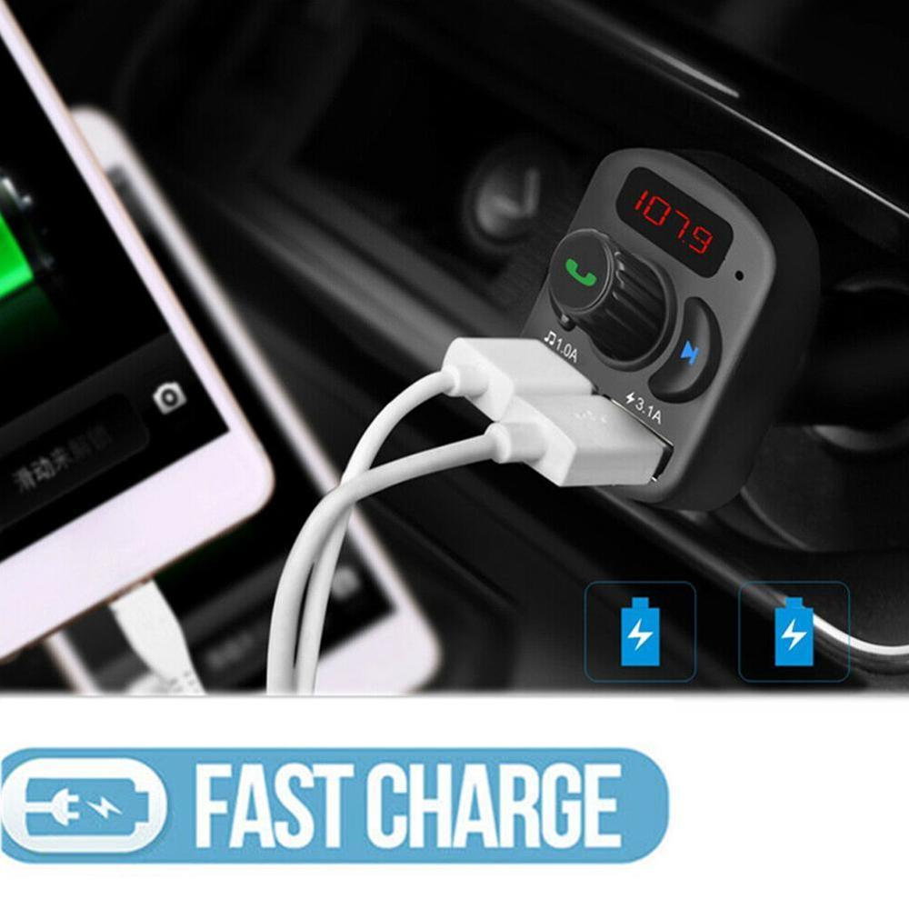 FM Transmitter Aux Modulator Bluetooth 5.1 Handsfree Dual USB MP3 Car with Car Player Audio Charger 3.1A Car Kit Quick Char B5B8