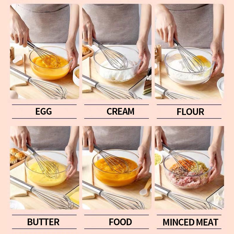 Edelstahl Manuelle Schneebesen Ei Stock Rührgerät Schneebesen Creme Ei Backen Ei Mischen Artefakt Haushalt Backen Werkzeuge