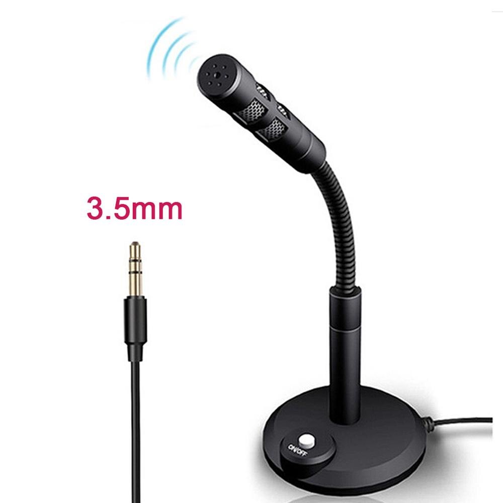 3.5mm Studio Microphone With Stand Holder USB Desktop Microphone Speech Microphone For PC Mini Notebook Computer: 3.5mm