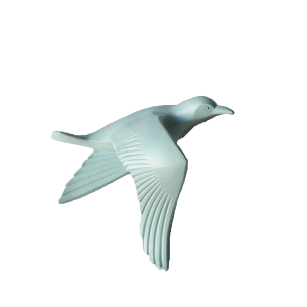 3D Resin Flying Seagull Birds Crafts Wall Art Sculpture Living Room Bedroom Wall Hanging Decoration: Green B