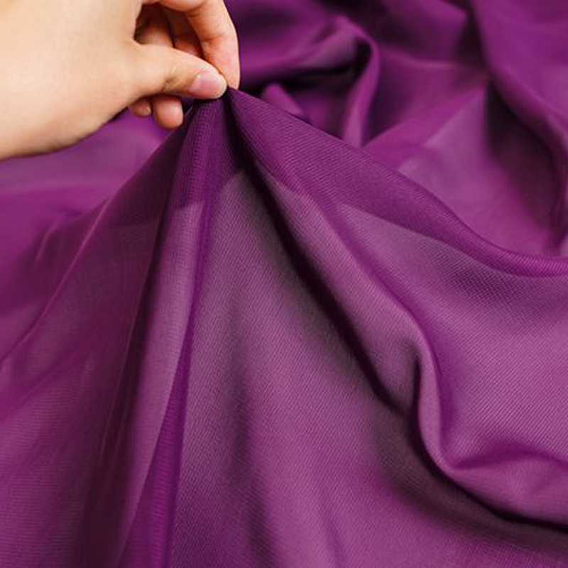 Billigt stof tyndt sommer solid chiffon til syning kjole foring kan se dog  tj0201