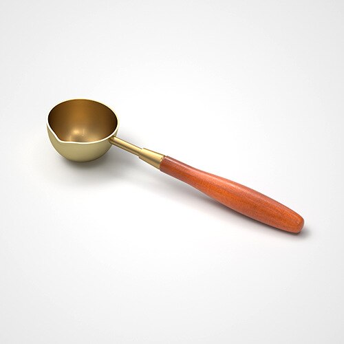 Manico in legno sigillo cucchiaio timbro cera strumento di riscaldamento biglietto di auguri di nozze fai da te cera perlina cucchiaio sigillo cucchiaio di cera di fusione inossidabile: Maple rame