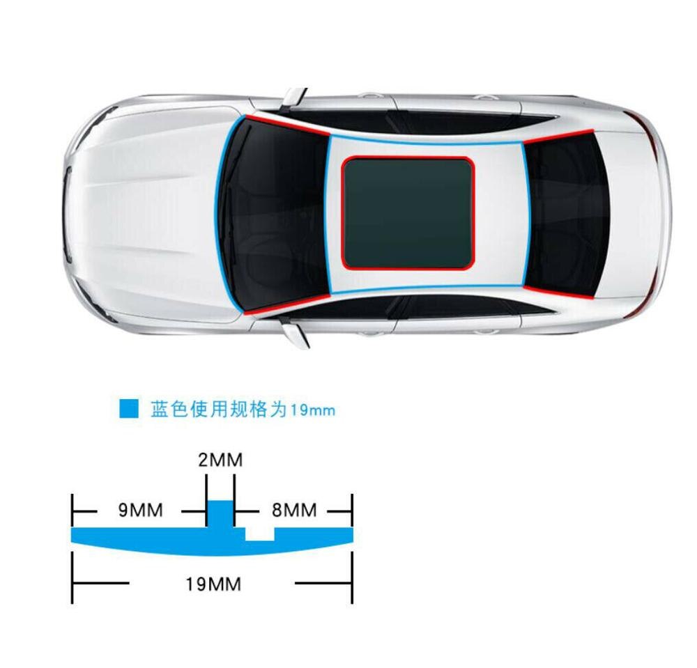 15ft/4.5M 19/14mm Auto Dak Rand Flexibele Voorruit Zonnedak Rubberen Afdichting Trim Voorruit Afdichting Waterdicht strip Adhesive