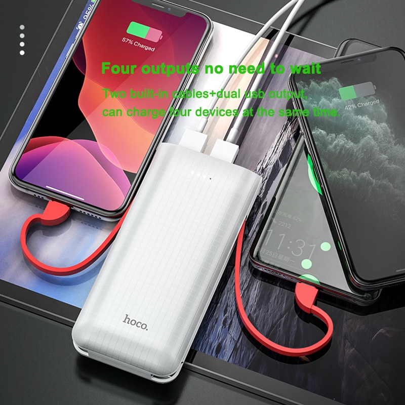 Hoco Power Bank 10000Mah Draagbare Snelle Oplaadkabel Usb Type C Powerbank Voor Iphone 11 Pro X Samsung Externe batterij Oplader