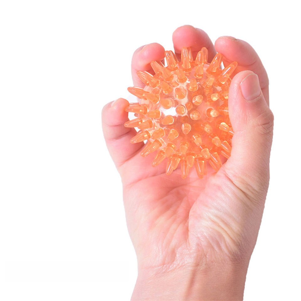 TPR 7CM Diameter Hollow Soft Spike Ball Hand Strength Recovery Exercise Massage Ball Yoga Fitness Spiky Massager Trigger Point
