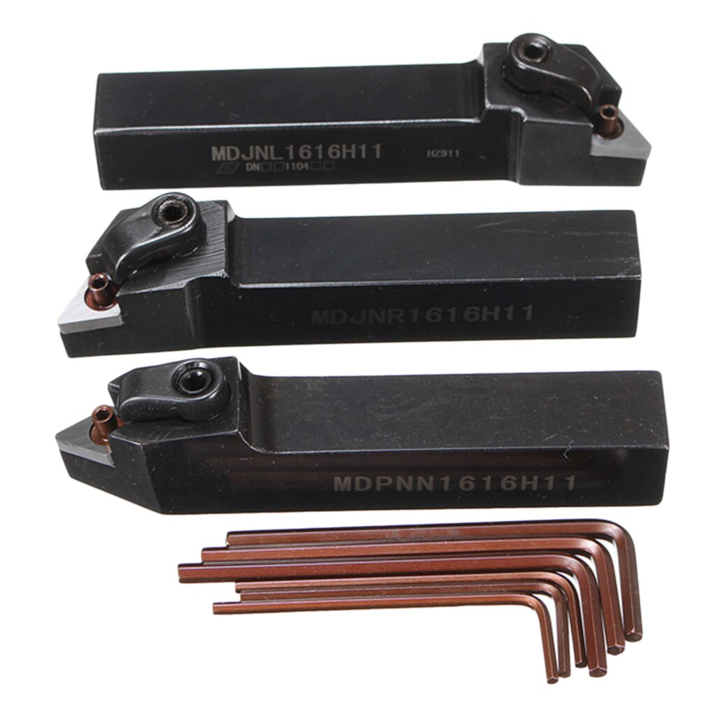 Metal Practical Boring Bar Turning Cut-Off Tools And 6pcs L-Shape Wrench Set