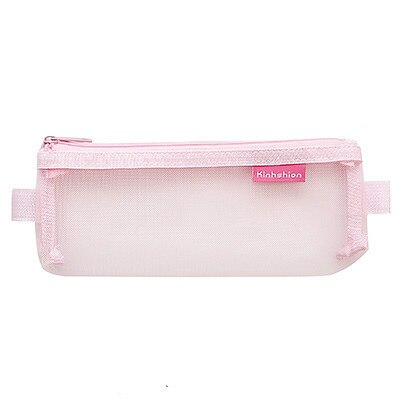 1 st enkel transparent mesh pennfodral kontor student pennfodral nylon skolmaterial färg penna box: 340