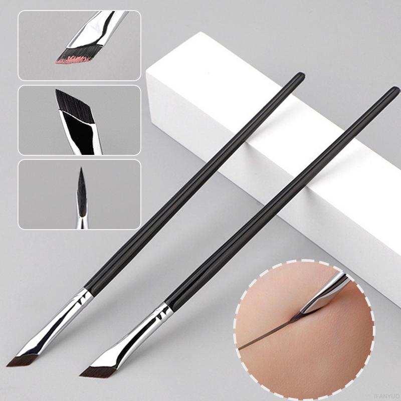 Blade Eyeliner Borstel Ultra Dunne Fijne Hoek Platte Wenkbrauw Borstel Platte Sikkel Eyeliner Borstels Precieze Detail Borstel Make-Up Tools