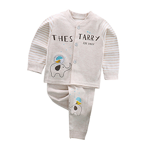 9-24M Baby Sleepwear Pajamas Set Baby Boys Girls Cotton Nightwear V Collar Sleep Set for Kids Pajamas: Yellow / 24M
