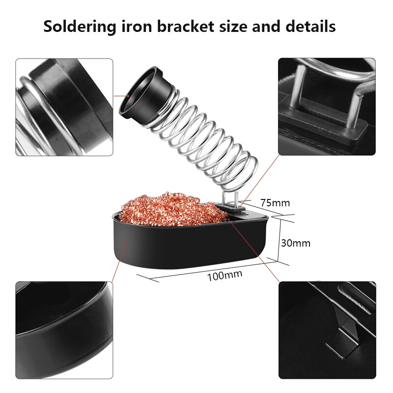 Electric Soldering Iron Stand Holder with Cleaning Steel Ball Metal Pads Generic High Temperature Support Station Solder Sponge