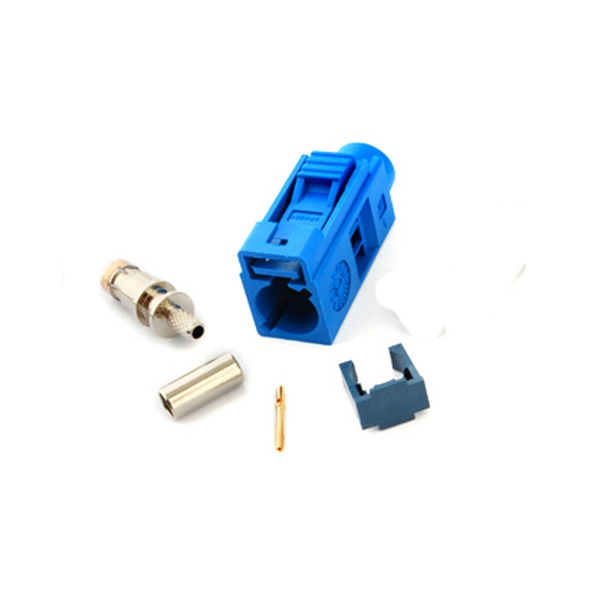 YiNiTone-conector hembra de crimpado Fakra C, conector hembra para Cable RG316 para antena GPS, telemática y navegación, azul/5005