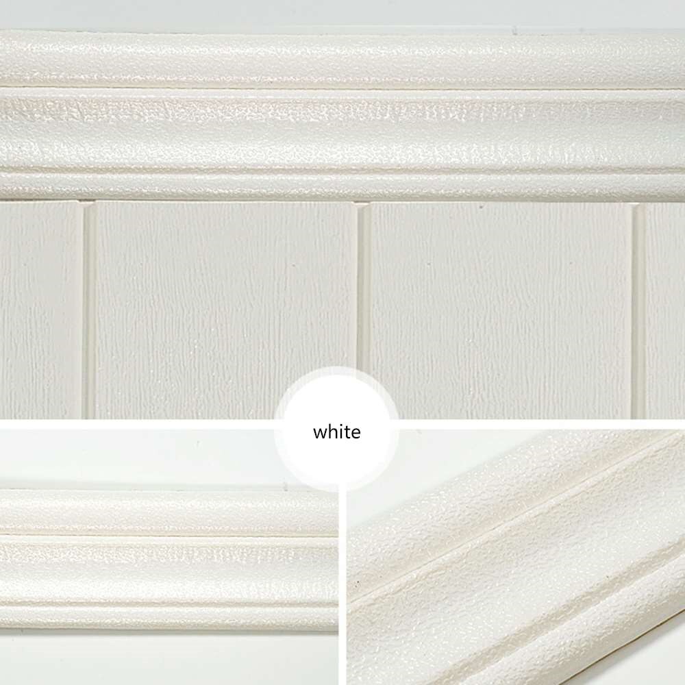 2PCS Self-Adhesive Waterproof Skirting Line With 3D Decorative Border Kick Waist Wall Living Room Baseboard