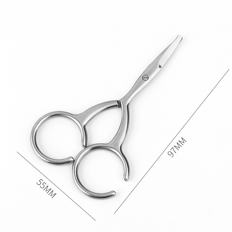 Stainless Steel Mini Portable Curved Mustache Nose Ear Hair Remover Scissor Trimmer Safety Tips Black/sliver/gold