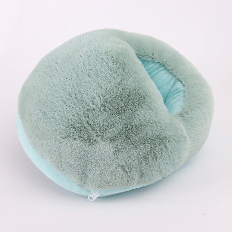 Usb Voet Warmer Koorts Winter Foot Warmer Artefact Thuis Pure Kleur Imitatie Konijnenbont Wasbare Elektrische Verwarming Schoenen: 3