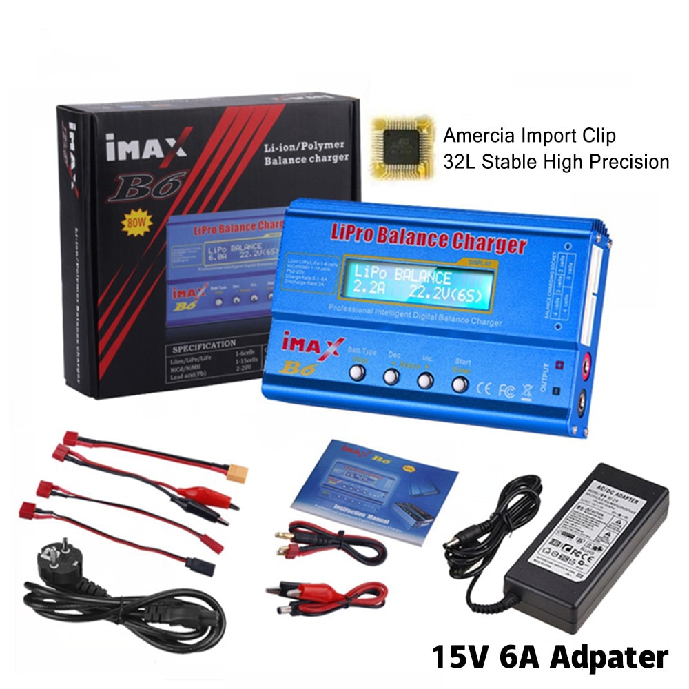 HTRC iMAX B6 80W Battery Charger Lipo NiMh Li-ion Ni-Cd Digital RC IMAX B6 Lipro Balance Charger Discharger + 12V 5A Adapter