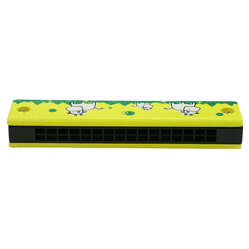 Colorful Musical Wooden Painted Harmonica Educational Instrument Toy for Kids Children Randomly Kid