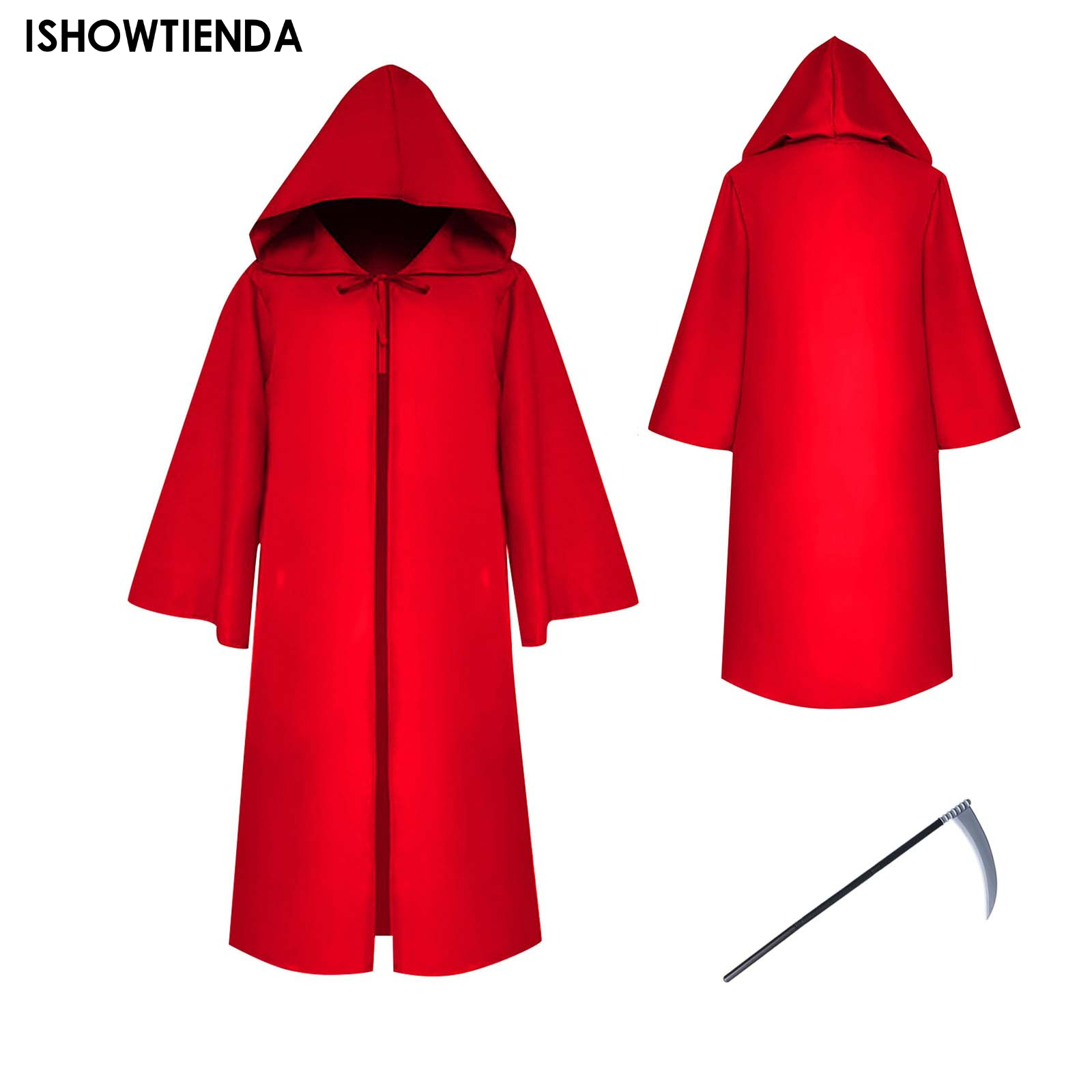 Halloween Hooded Capes For Adult Kid Long Cloaks Cosplay Costumes Witch Red Black Purple Green Grim Reaper Cape For Women Men