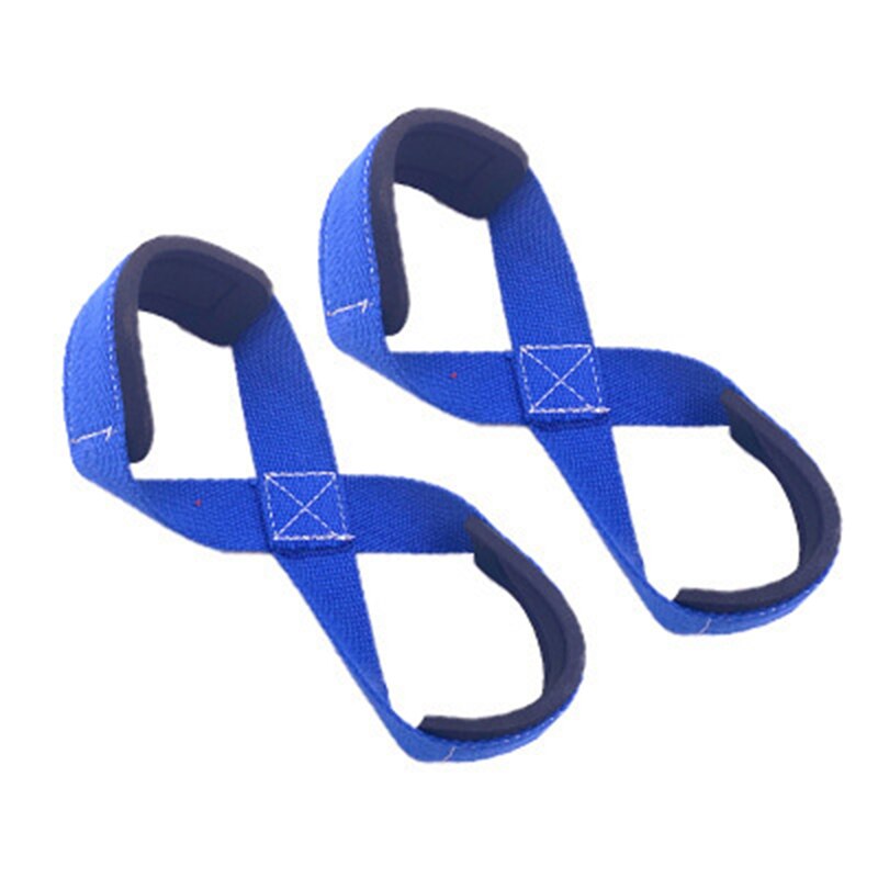 1 Pair Figure 8 Weight Lifting Straps Dead Lift Wrist Strap for Pull-ups Horizontal Bar Powerlifting Gym Fitness Equipment: Blue 20cm