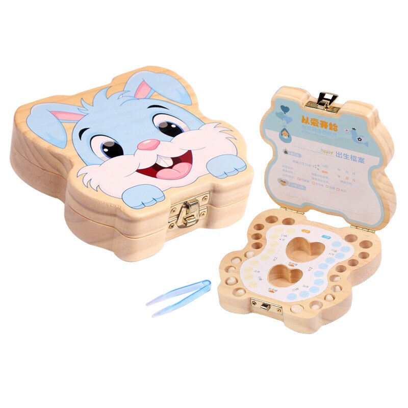 Logwood Children Lanugo sheng xiao tu Baby Teeth Box Baby Souvenir Teeth Collection Box Teeth ya wu