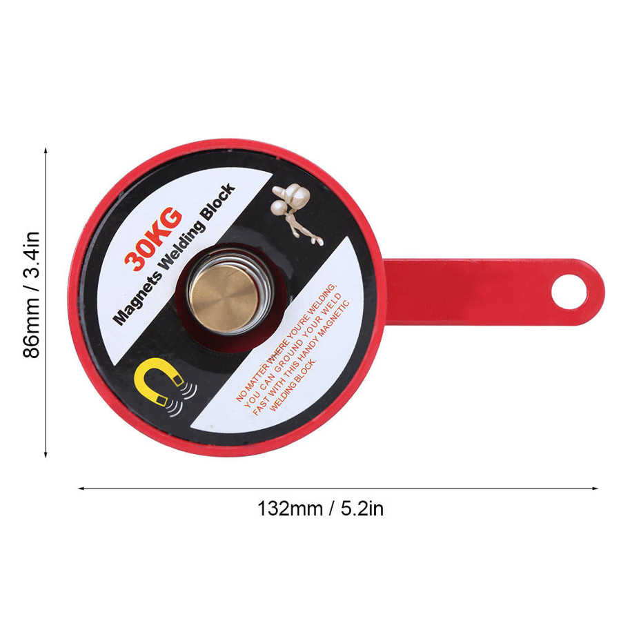 Magnet Welding Block Magnetic Grounding Positioner Clamp Red Alloy Steel 30kg Suction Welding Tool Accessories