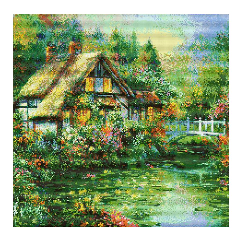 Landscape Cross Stitch Stamped Kits 11CT Pre-Printed Cross-Stitching Starter