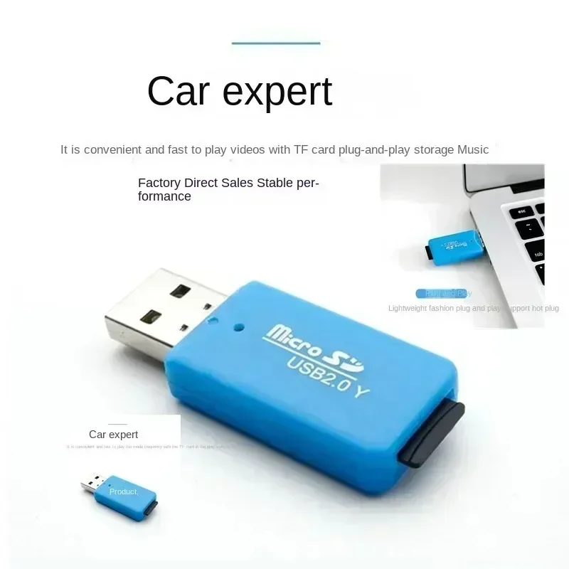 Portable mini USB 2.0 TF micro SD memory card reader, suitable for high-speed TF adapter for PC laptops, car speakers, TV boxes