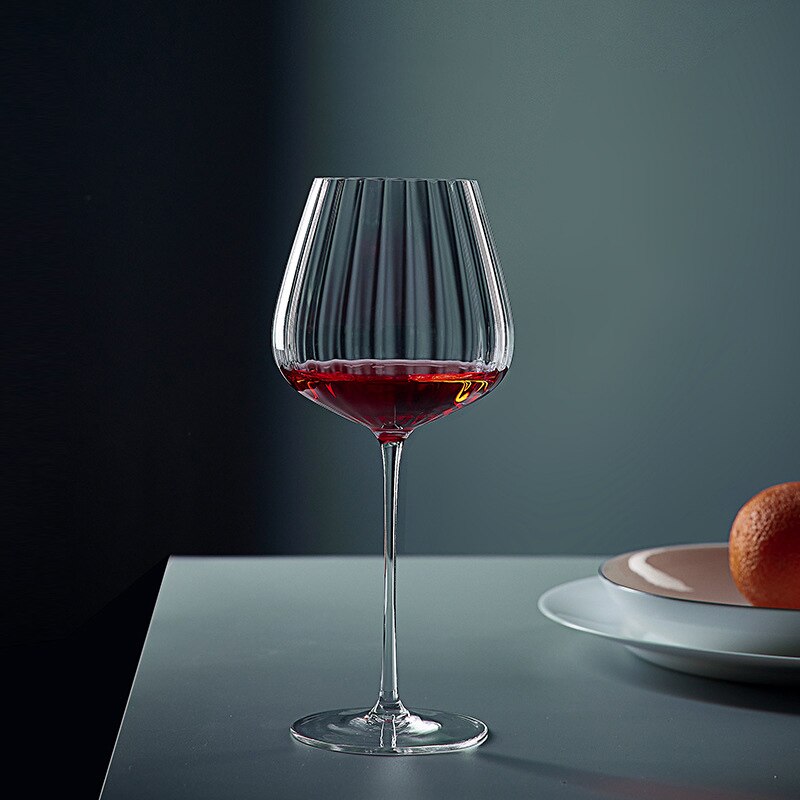 Copas de vino de cristal de color Burdeos para el hogar, vasos de champán hechos a mano, luz de lujo, de boda: Burgundy Cup A