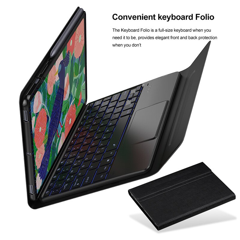 Deutsche Backlit Toetsenbord Case Voor Samsung Galaxy Tab S7 + 12.4 "/S7 11'' Tablet Cover Backlight Duitse bluetooth Toetsenbord Funda
