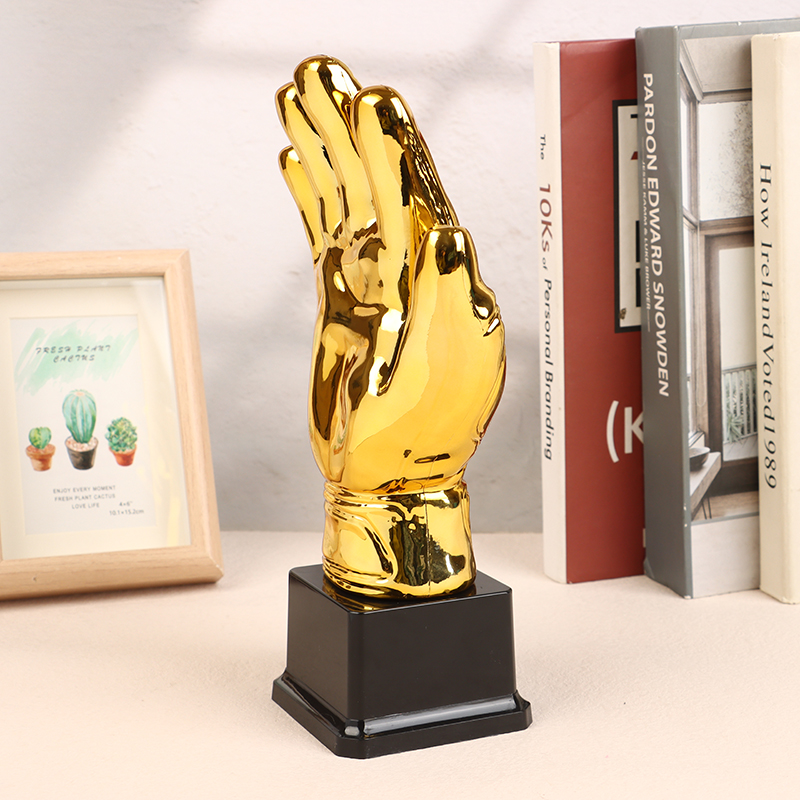 Golden Gloves Football Trophy Winner Gold Trophys Goalkeeper Gamesoccer Competition Adult Glove School Kids Awardtrophies Cup
