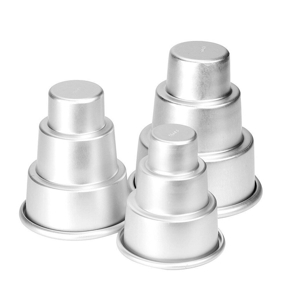 Mini Three-tiered Cake Mould Sugar Craft Party Diy Cake Modelling Practice Model Kitchen Tool Accessories #YJ