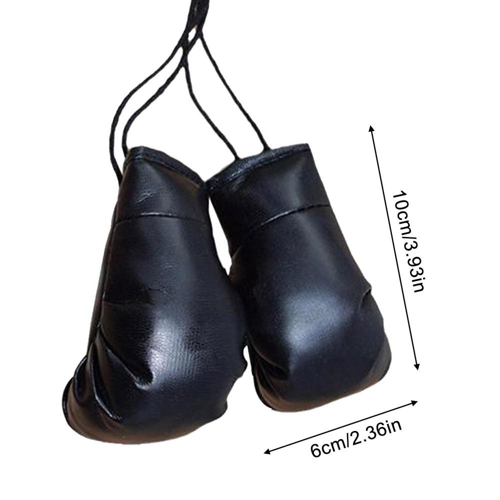 Mini-Boxhandschuhe, 2 Stück, zum Aufhängen, Boxhandschuhe für Auto, Spiegel, Miniatur-Boxhandschuhe, , Weihnachten, Ornament, zum Aufhängen von Erwachsenen und Kindern: Black