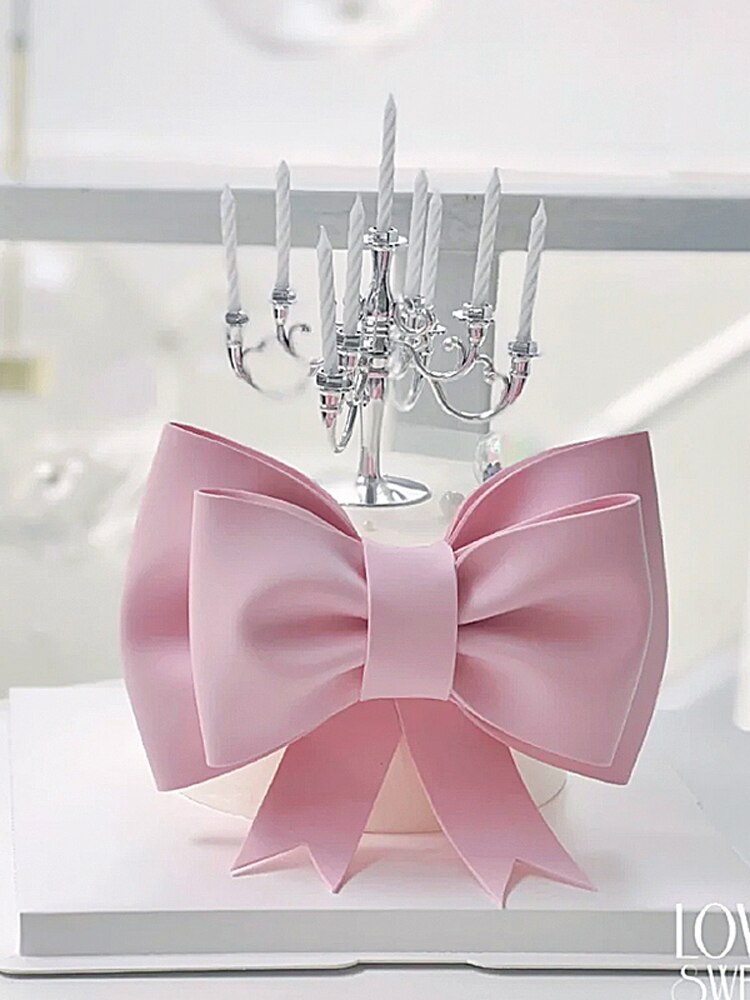 Pink Big Bow Girl's Wedding Cake Decoration Confession Cake Topper Prince Boy Kid Party Supplies Pink Love